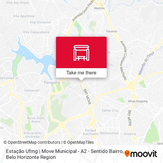 Estação Ufmg | Move Municipal - A2 - Sentido Bairro map