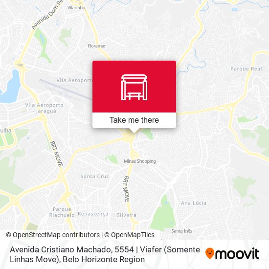 Mapa Avenida Cristiano Machado, 5554 | Viafer (Somente Linhas Move)