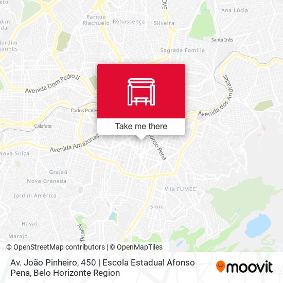 Mapa Av. João Pinheiro, 450 | Escola Estadual Afonso Pena