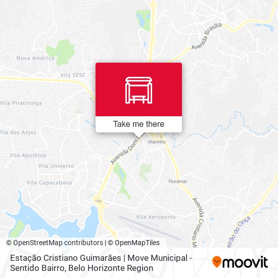 Mapa Estação Cristiano Guimarães | Move Municipal - Sentido Bairro