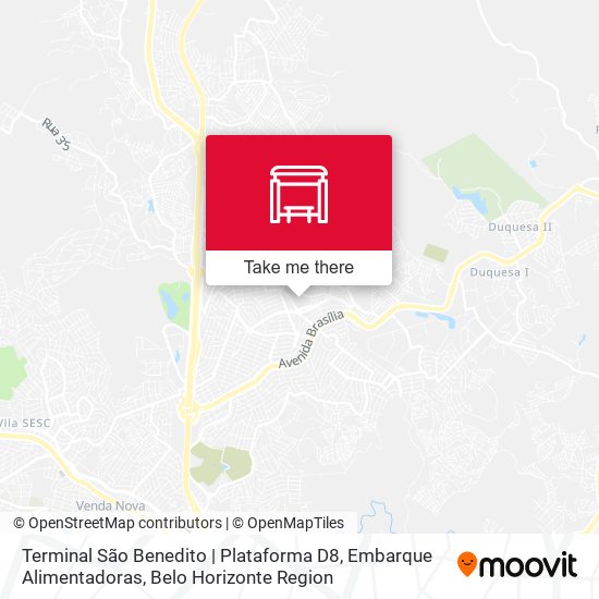 Terminal São Benedito | Plataforma D8, Embarque Alimentadoras map