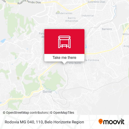 Rodovia MG 040, 110 map