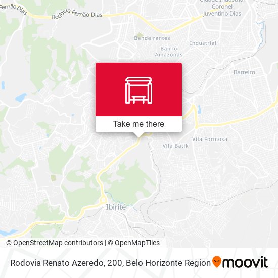 Rodovia Renato Azeredo, 200 map