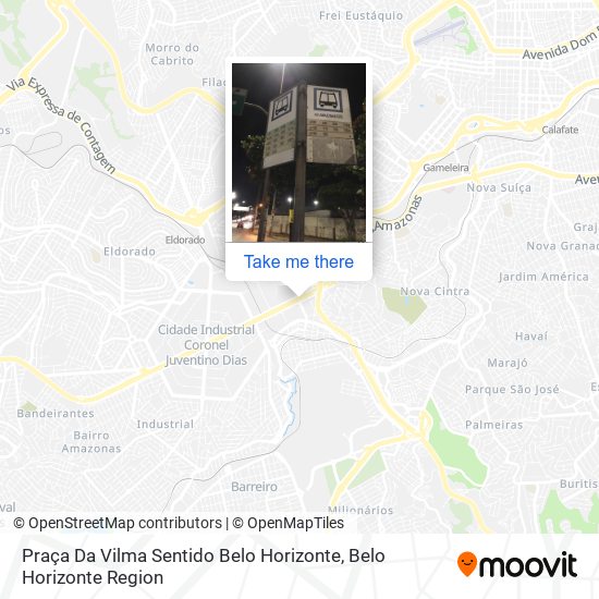 Mapa Praça Da Vilma Sentido Belo Horizonte