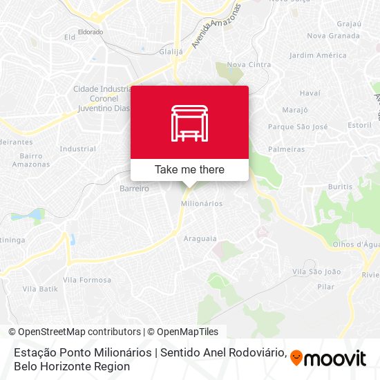 Estação Ponto Milionários | Sentido Anel Rodoviário map