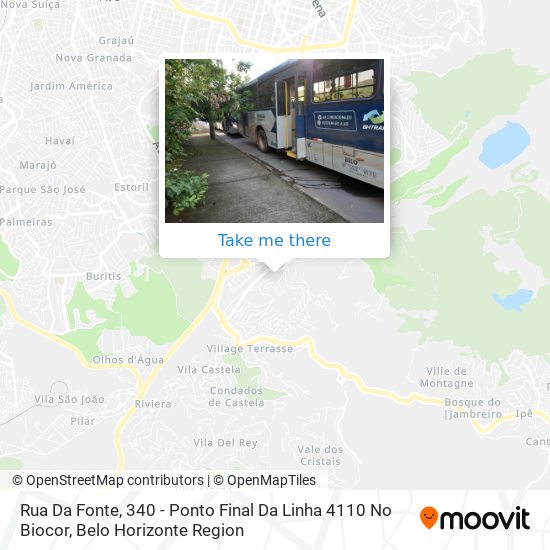 Rua Da Fonte, 340 - Ponto Final Da Linha 4110 No Biocor map