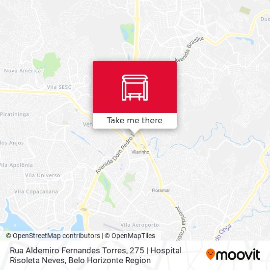 Mapa Rua Aldemiro Fernandes Torres, 275 | Hospital Risoleta Neves
