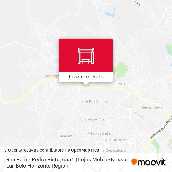 Mapa Rua Padre Pedro Pinto, 6551 | Lojas Mobile / Nosso Lar