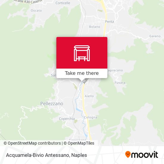 Acquamela-Bivio Antessano map