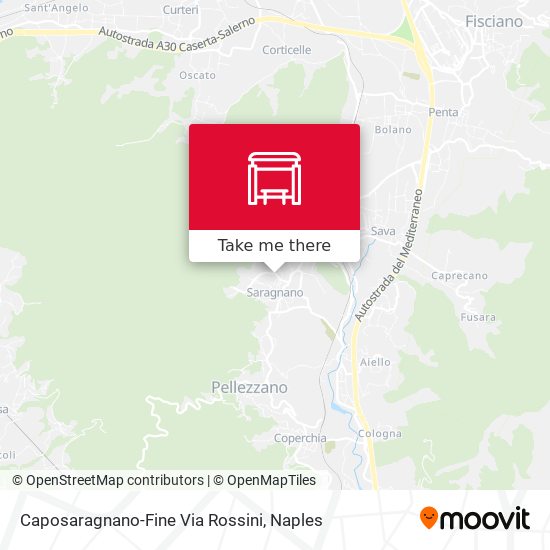 Caposaragnano-Fine Via Rossini map