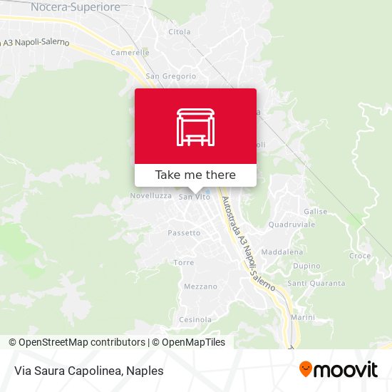 Via Saura Capolinea map