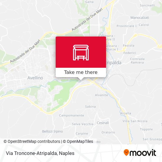 Via Troncone-Atripalda map