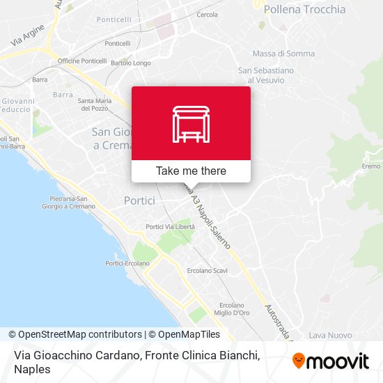 Via Gioacchino Cardano, Fronte Clinica Bianchi map