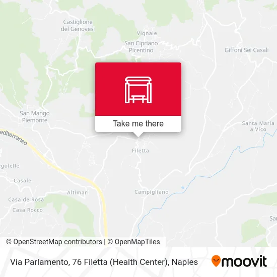 Via Parlamento, 76 Filetta (Health Center) map