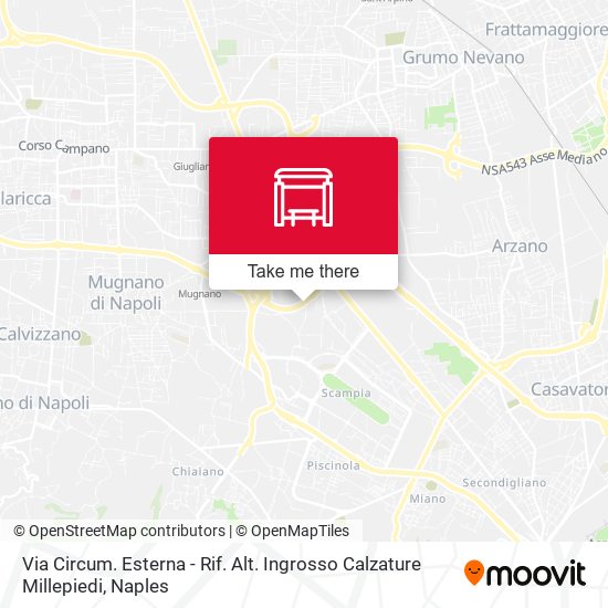Via Circum. Esterna - Rif. Alt. Ingrosso Calzature Millepiedi map