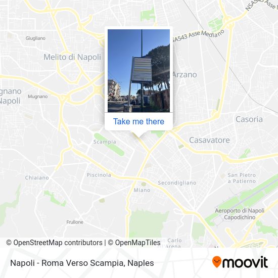 Napoli - Roma Verso Scampia map