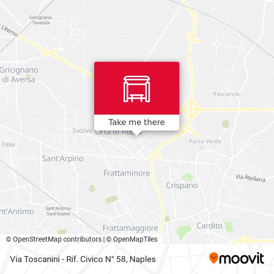 Via Toscanini - Rif. Civico N° 58 map
