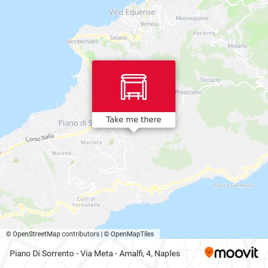 Piano Di Sorrento - Via Meta - Amalfi, 4 map