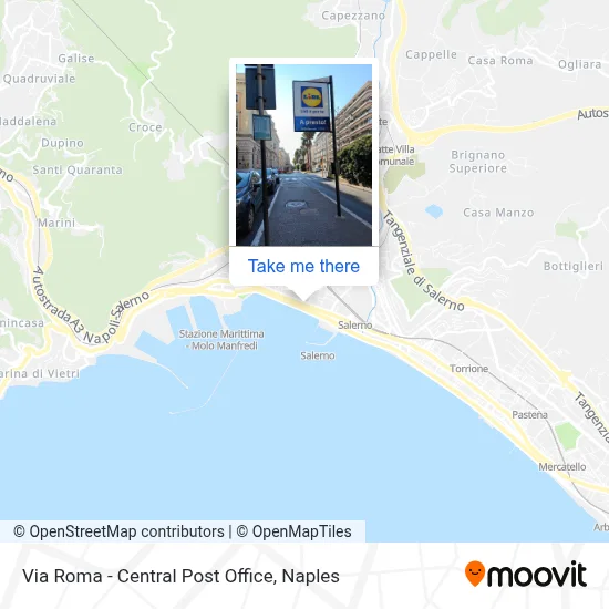 Via Roma - Central Post Office map