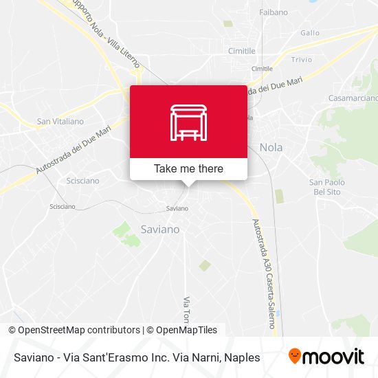 Saviano - Via Sant'Erasmo Inc. Via Narni map