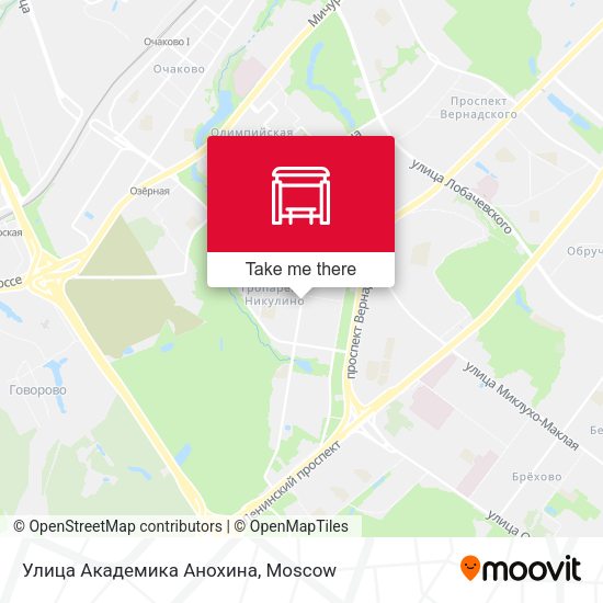 Улица Академика Анохина map