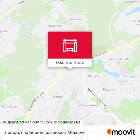поворот на Боровское шоссе map