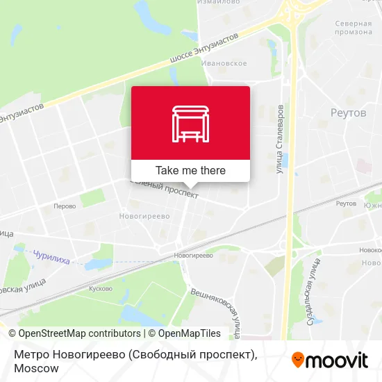 Метро Новогиреево (Свободный проспект) map