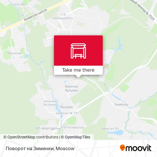 Поворот на Зименки map