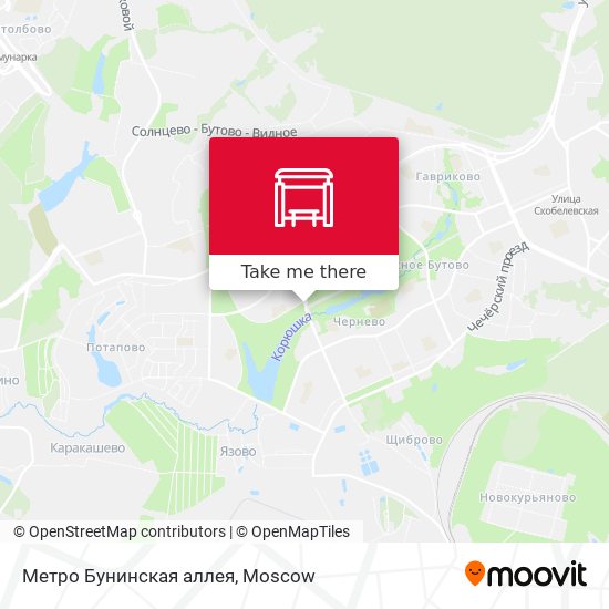 Метро Бунинская аллея map