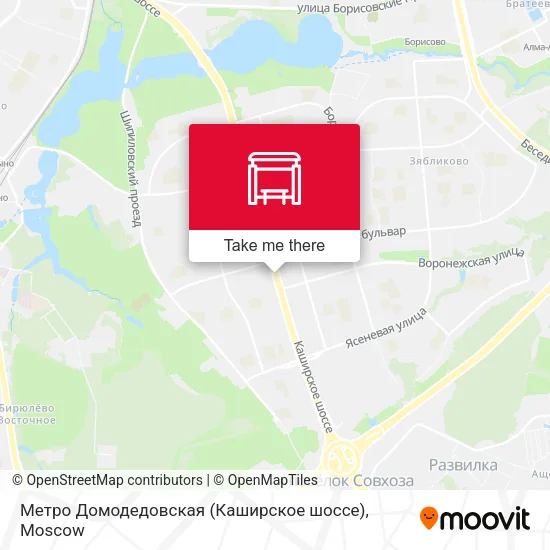 Метро Домодедовская (Каширское шоссе) map