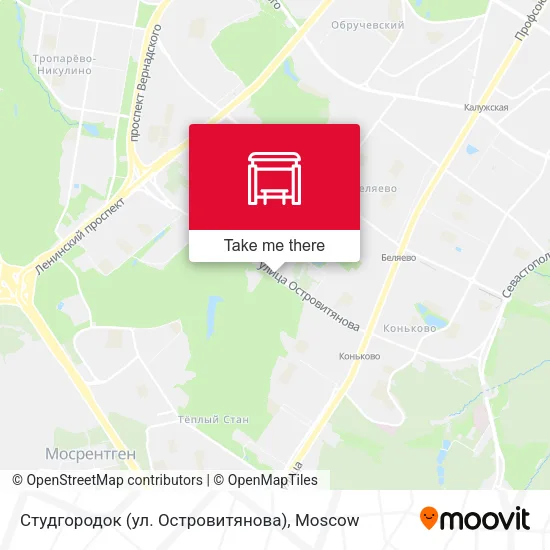 Студгородок (ул. Островитянова) map