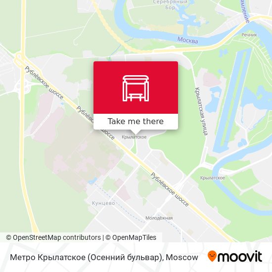 Метро Крылатское (Осенний бульвар) map