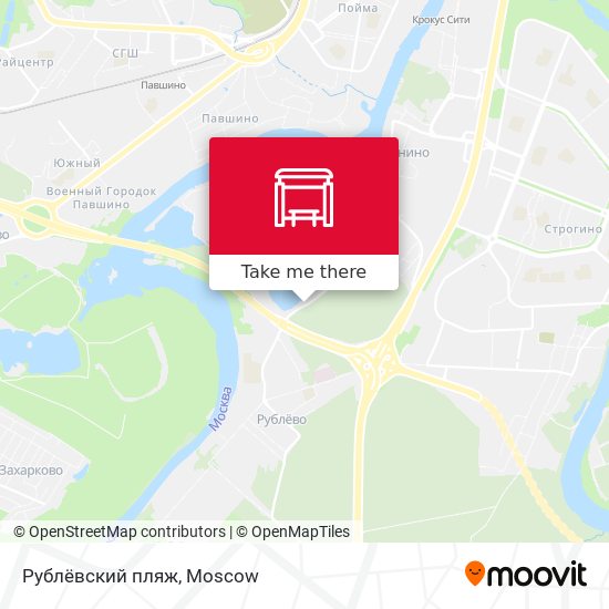 Рублёвский пляж map