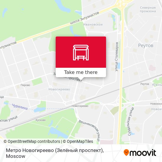 Метро Новогиреево (Зелёный проспект) map