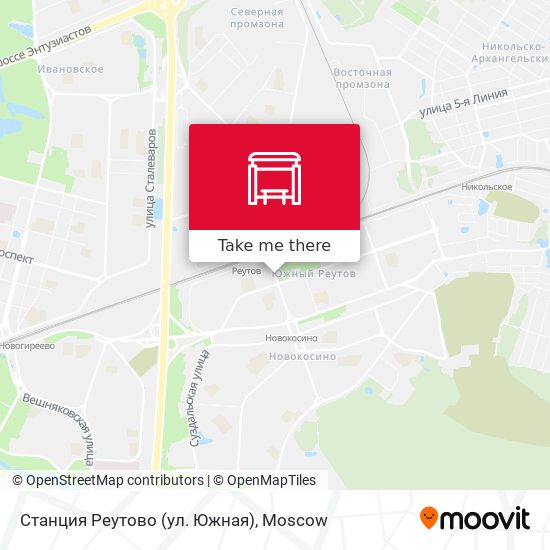 Станция Реутово (ул. Южная) map