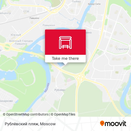 Рублёвский пляж map