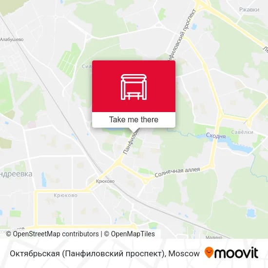 Октябрьская (Панфиловский проспект) map