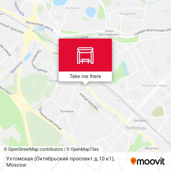 Ухтомская (Октябрьский проспект д.10 к1) map