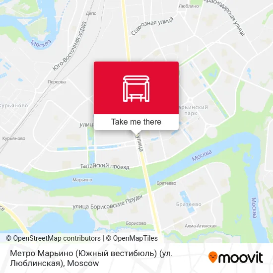 Метро Марьино (Южный вестибюль) (ул. Люблинская) map