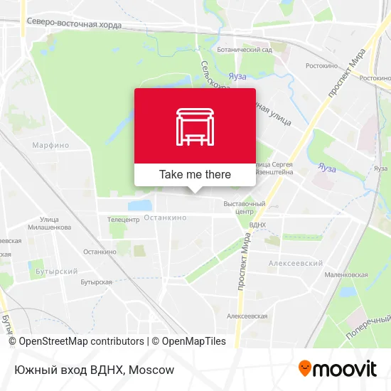 Южный вход ВДНХ map