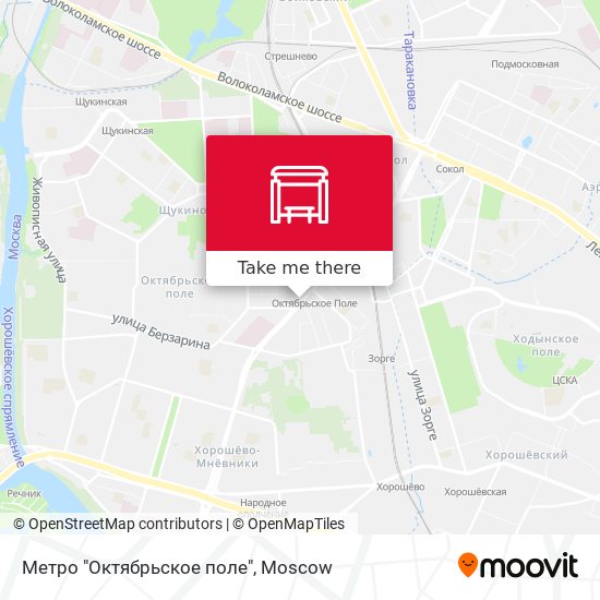 Метро "Октябрьское поле" map