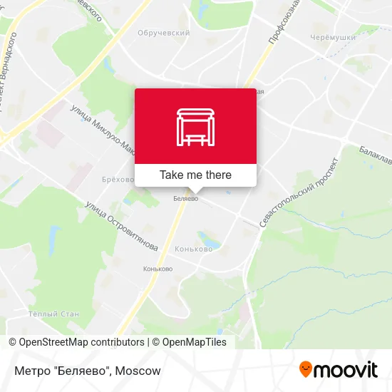 Метро "Беляево" map