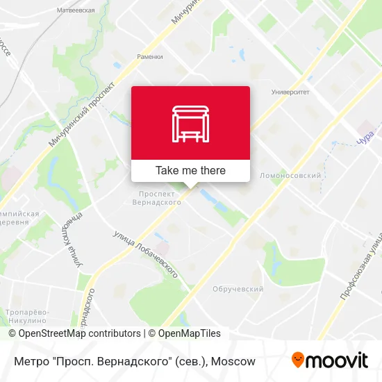 Метро "Просп. Вернадского" (сев.) map