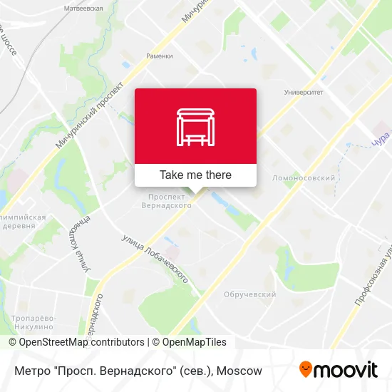 Метро "Просп. Вернадского" (сев.) map