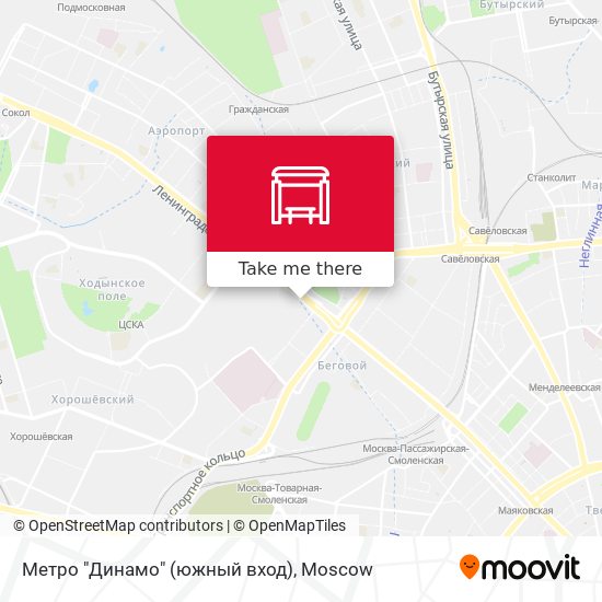 Метро "Динамо" (южный вход) map