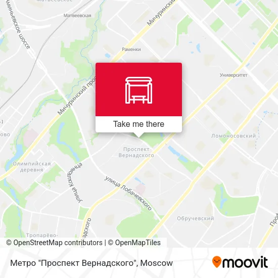 Метро "Проспект Вернадского" map