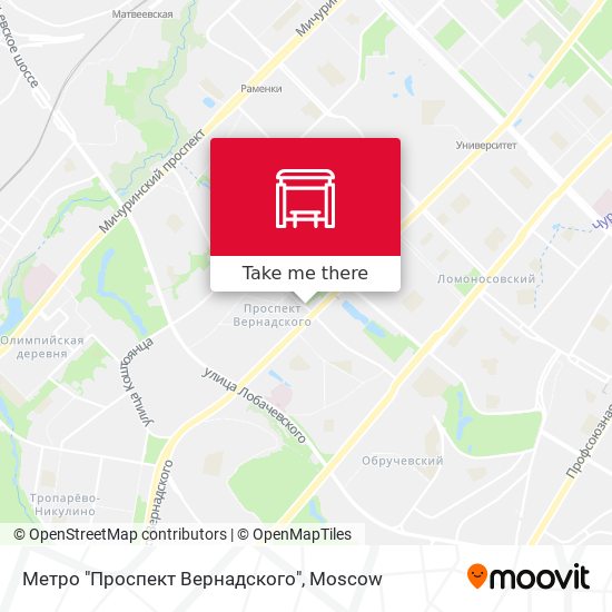 Метро "Проспект Вернадского" map