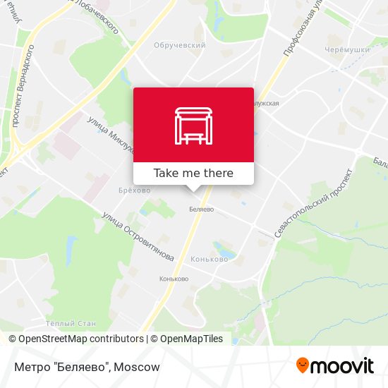 Метро "Беляево" map