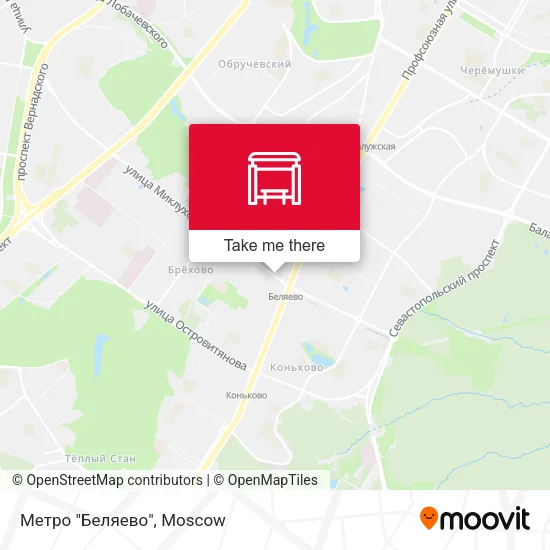 Метро "Беляево" map