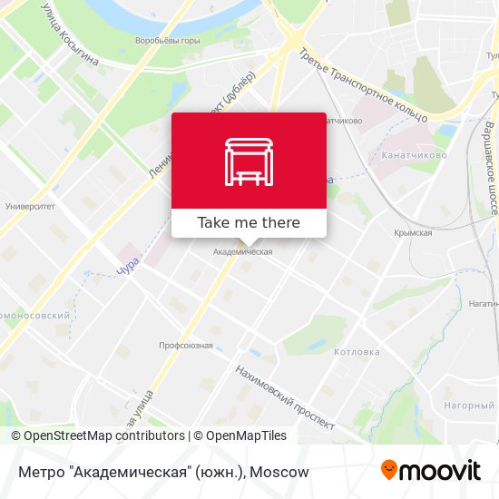 Метро "Академическая" (южн.) map
